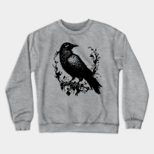 Black Raven on the tree Crewneck Sweatshirt